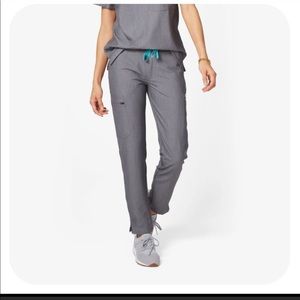 Fig’s Womens Yola pants. Graphite color w/ turquoise band. XS Regular length